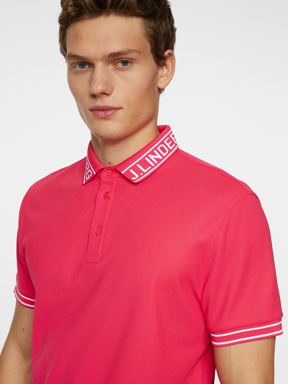 J.Lindeberg Men's Austin Polo Azalea color
